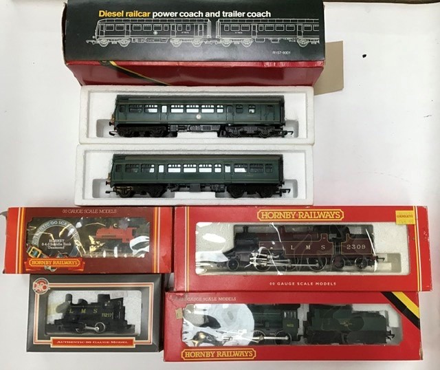 Hornby: A collection of assorted boxed Hornby Railways, to comprise: BR 2-6-0 Ivatt Loco, LMS 2-6-