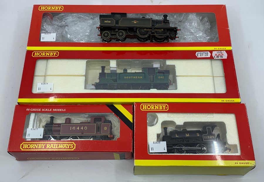 Hornby: A collection of four boxed Hornby Railways tank locomotives, OO gauge, to comprise: SR 0-4-