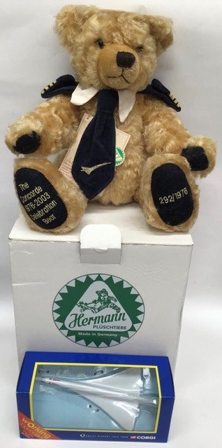 Hermann: A boxed Hermann, Gardener Bear, together with a further boxed Hermann, Concorde Bear,