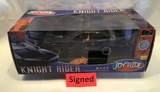 ERTL: A boxed ERTL Joyride Knight Rider K.I.T.T. 1:18 scale. This is the battery operated version