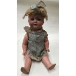 Koppelsdorf: An early 20th century, bisque head doll, wobbly tongue, sleep eyes, eyelids damaged,