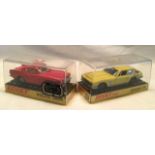 Dinky: A boxed Dinky Toys Jensen FF, 188, yellow; together with Volvo 1800S, 116, red, both