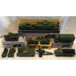 Dinky: A collection of assorted boxed and unboxed Dinky military vehicles to include: Tank