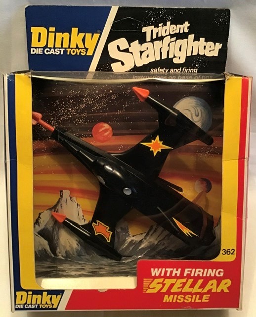 Dinky: A boxed Dinky Toys Trident Starfighter with firing Stellar Missile, No. 362; together with - Image 2 of 5