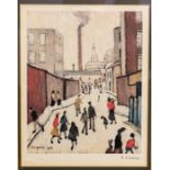 Laurence Stephen Lowry R.A. (British, 1887-1976) Street Scene Near a Factory Offset lithograph