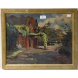 Lionel Birch (1858-1930) Study of a Manor House entrance -  possibly that of Benchams, Newton