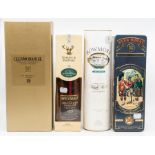 Collection of four bottles of single malt Scotch whisky: Bowmore Legend, 40% abv, in tin; Glen