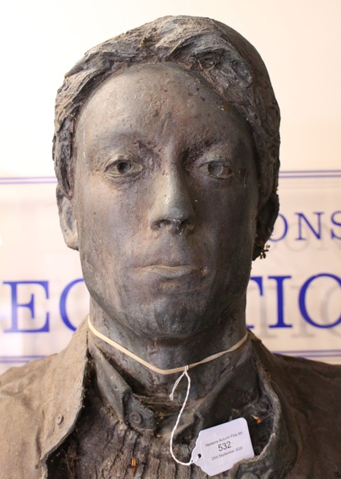 British school (contemporary, artist unknown) A life size bronze sculpture of a man, modelled - Image 2 of 3