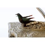 A German `Oiseau Chanteur` automaton singing bird box gilt metal in the manner of Karl Griesbaum, of