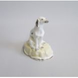 A Samuel Alcock Saluki or Persian Greyhound, sitting on a yellow ground rocky base. See Rice page
