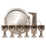 House of Lawrian for Christopher N Lawrence: A Modern silver matched eight piece drinks set