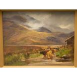 Henry Hadfield Cubley (1858 - 1934), English, oil on board entitled 'In Glen Loin, Arrochar, N E