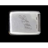 A George V rounded rectangular tambour top vesta case with slide action mechanism by R.H Jones &