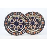 A pair of Royal Crown Derby Imari luncheon or dessert plates, dated 1933, of lobed circular shape