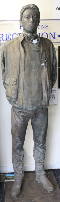 British school (contemporary, artist unknown) A life size bronze sculpture of a man, modelled