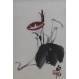 ***WITHDRAWN**** Qi Baishi (1864-1957) Chinese Trumpet Creeper Vine Ink and watercolour on paper,