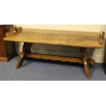 A Rupert Griffiths Arts and Crafts Monastic Woodcraft oak occasional table, late 20th Century,