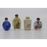 A collection of four Chinese snuff bottles, Republic period and later, including a cameo glass