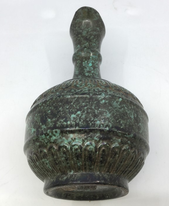 A Chinese Burnished bronze effect Porcelain Ewer bearing inscissed Qianlong mark with molded - Image 4 of 6