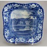 An early nineteenth century blue and white transfer-printed Stevenson salad bowl, c.1825. It is