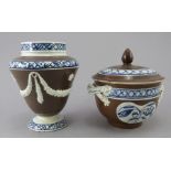 Two late eighteenth century pearlware Leeds Pottery Batavain ware pieces, c.1780-90. To include a
