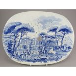An early nineteenth century blue and white transfer-printed Don Pottery drainer, c.1825. It is