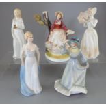 A group of five Francesca Fine Bone China female figures. To include: Diana, Jessica, Ascot, Amy and