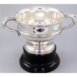 A George V silver twin handled trophy, maker William Neale, Birmingham 1923, approximate weight