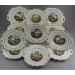 An early nineteenth century Ridgway porcelain part dessert service, c.1825. It is comprises of