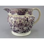 A nineteenth century transfer-printed puce coloured commemorative jug, c.1831. It depicts the