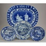 A group of early nineteenth century blue and white transfer-printed wares, c.1810-20. To include: