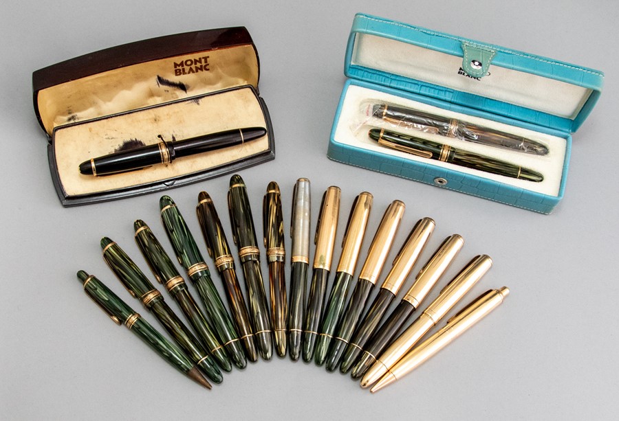 Montblanc, a single-owner collection of eighteen rare 1950's Montblanc Masterpiece striated