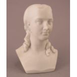 A mid-nineteenth century Bing and Grondahl parian small-size bust of a female, c.1862. It depicts