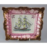 An early nineteenth century Dixon & Co. Sunderland lustre transfer-printed plaque, c.1830-40. It