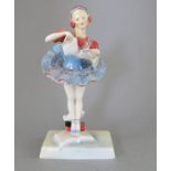 A Royal Doulton Bone China figure of Coppelia, Factory mark to base. 19 cm tall. (1) Condition: In