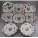 A mid-nineteenth century Sampson part dessert service, c.1850-60. Each piece is well-painted in