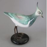 An Albany Fine China Co. ceramic bird study incorporating metal. Modelled as a Lapwing. Factory mark