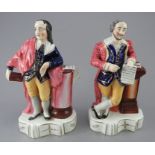 Two mid-nineteenth century Staffordshire figures, c.1850-60. One depicts William Shakespeare on a