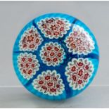 Archimede Seguso for Murano glass, a millefiore glass paperweight, with label, diameter 5.5cm