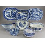 A group of early nineteenth century Masons blue and white transfer-printed wares, c.1820. To