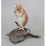 An Albany Fine China Co. ceramic study incorporating metal. Modelled as a Mouse. Factory mark to