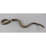 A nineteenth century pottery model of a snake, c.1880. It is well-model and decorated in natural