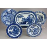 A group of early nineteenth century blue and white transfer-printed wares, c.1800-20. To include:
