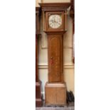 William Wain, Thirsk, North Yorkshire, a George III oak longcase clock, circa 1770, dentil