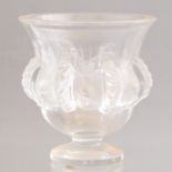 A Lalique frost and clear glass Dampierre pedestal vase, signed Lalique R. France, height 12.5cm