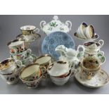 A group of early nineteenth century Ridgway porcelain tea wares, c.1810-30. To include: a covered