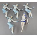 A group of Albany Fine Bone China figures, probably from the production line, but never assembled as