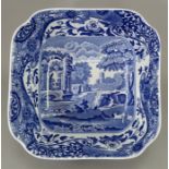 An early twentieth century blue and white transfer-printed Spode Italian pattern square salad
