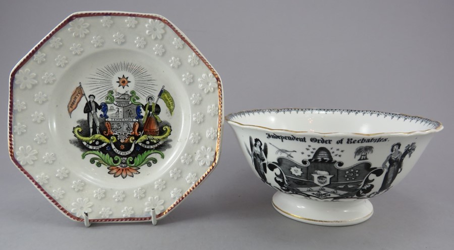 Two early nineteenth century transfer-printed Temperance pieces, c.1820-30. To include: a moulded