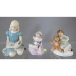 A group of Royal Doulton Bone China figures of to include: Alice (HN 2158), My Teddy (HN 2177) and